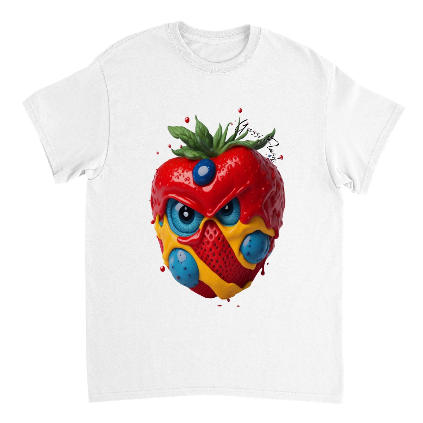 Schweres Unisex T-Shirt mit Rundhalsausschnitt und Gussiflash Logo
