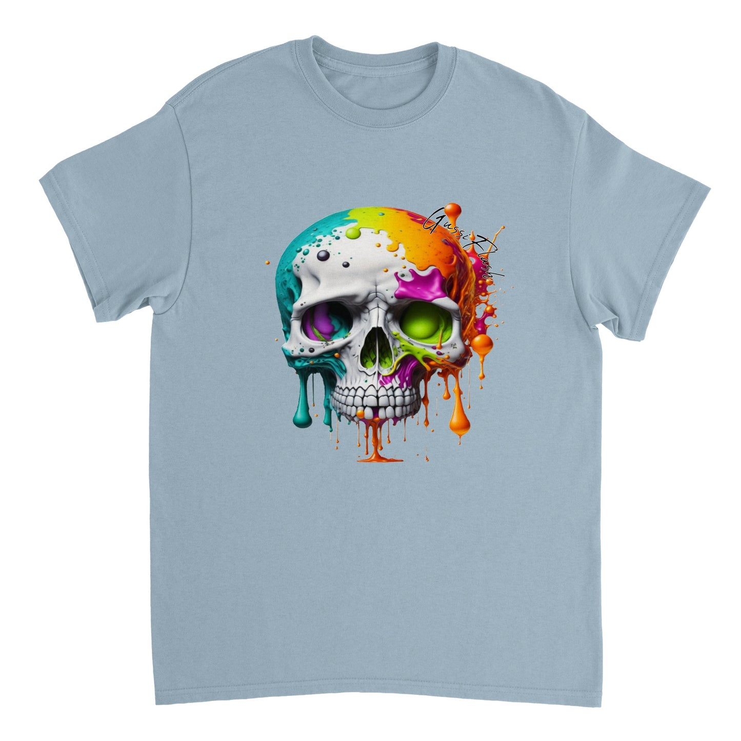 Schweres Unisex T-Shirt mit GussiFlash Skull