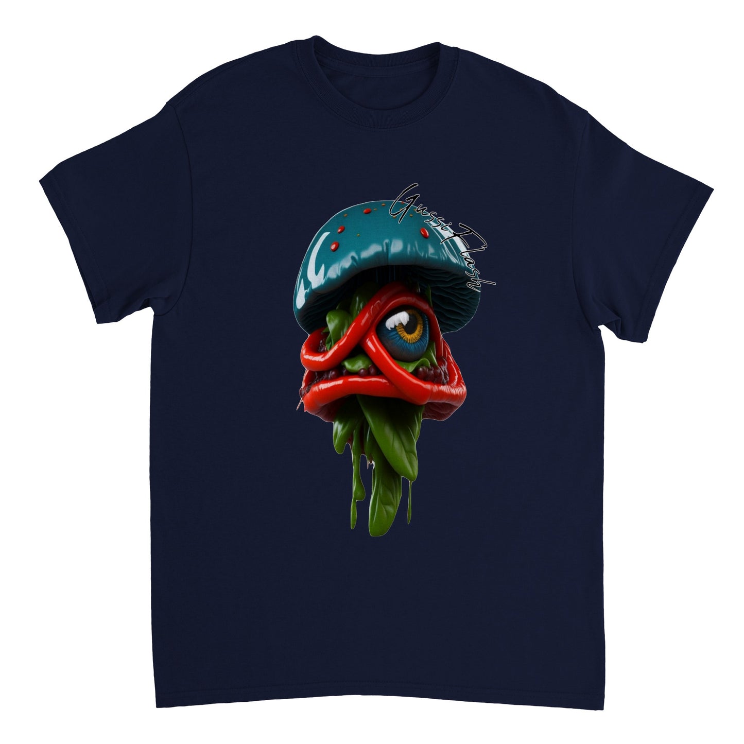 Schweres Unisex T-Shirt mit Rundhalsausschnitt und Gussiflash Logo
