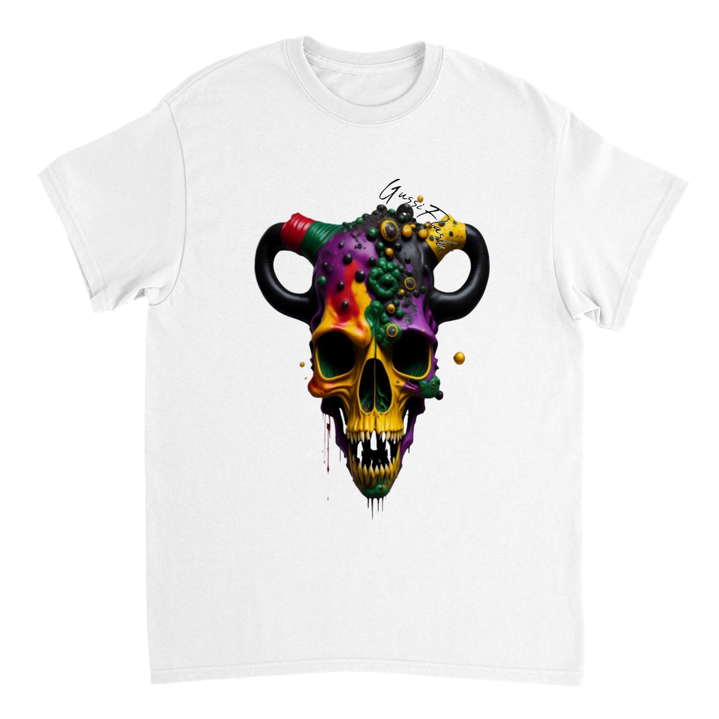 Schweres Unisex T-Shirt mit GussiFlash Skull