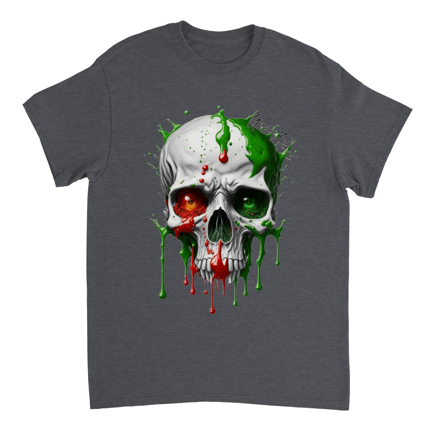 Schweres Unisex T-Shirt mit GussiFlash Skull