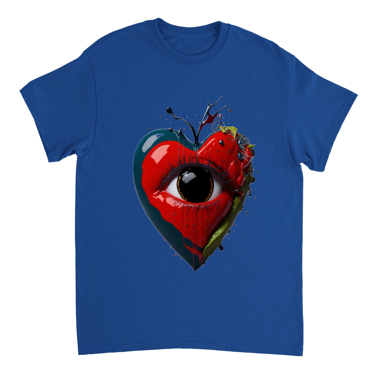 Schweres Unisex T-Shirt mit Rundhalsausschnitt und Gussiflash Logo