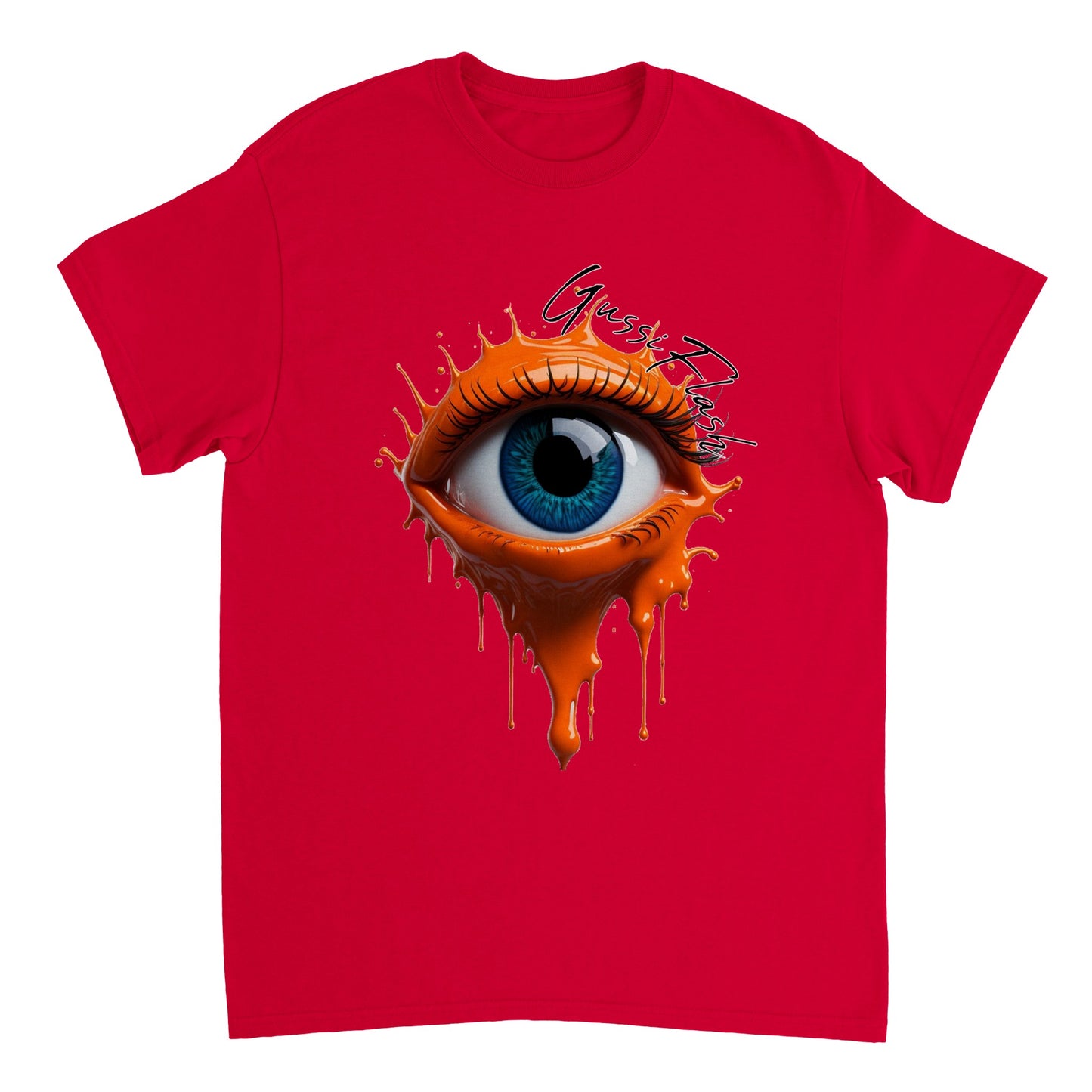 Schweres Unisex T-Shirt mit Rundhalsausschnitt und Gussiflash Logo