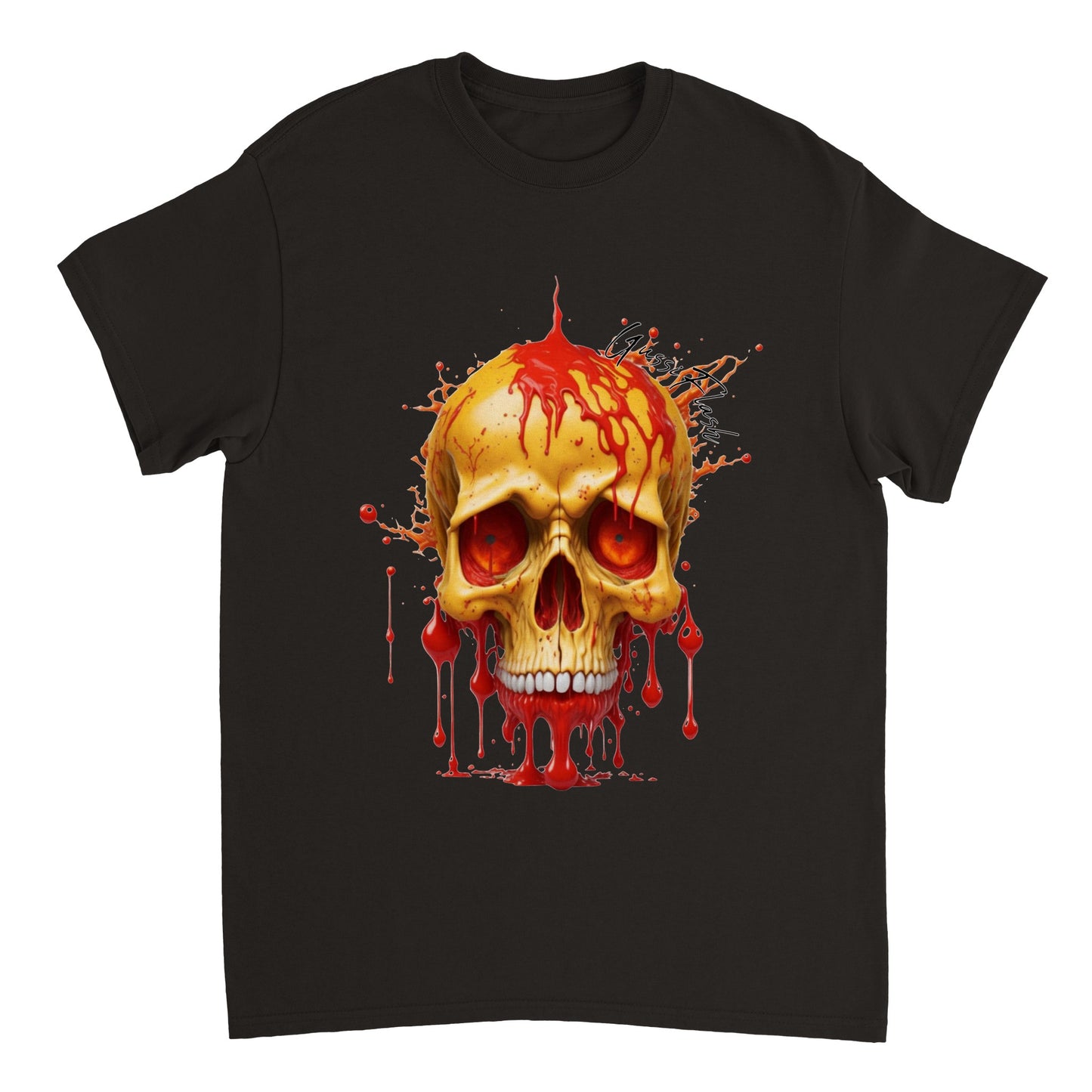 Schweres Unisex T-Shirt mit GussiFlash Skull