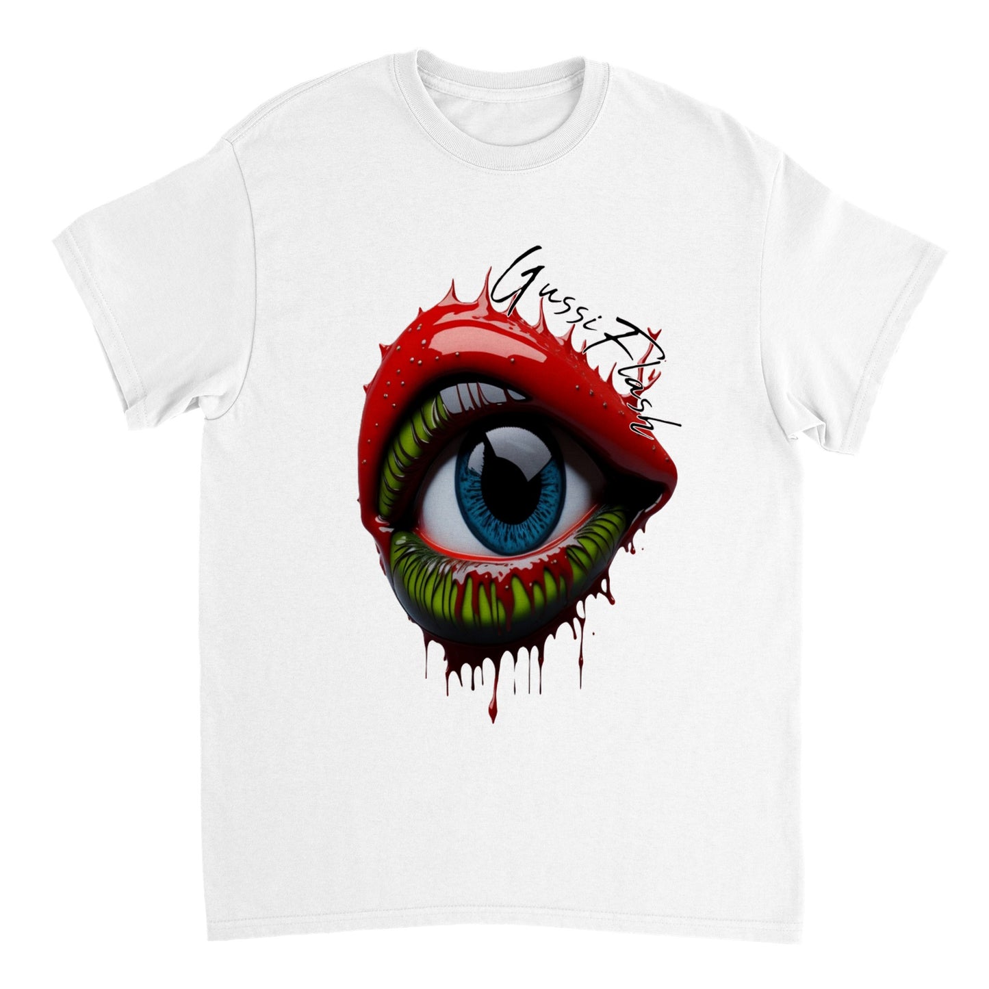Schweres Unisex T-Shirt mit Rundhalsausschnitt und Gussiflash Logo