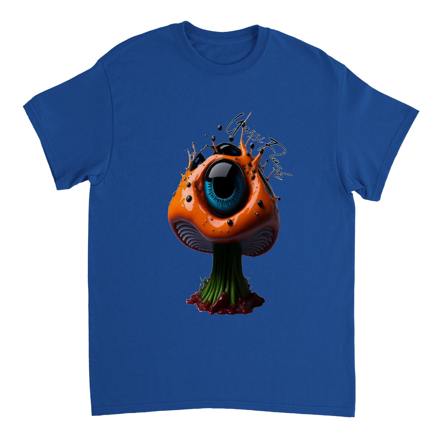 Schweres Unisex T-Shirt mit Rundhalsausschnitt und Gussiflash Logo