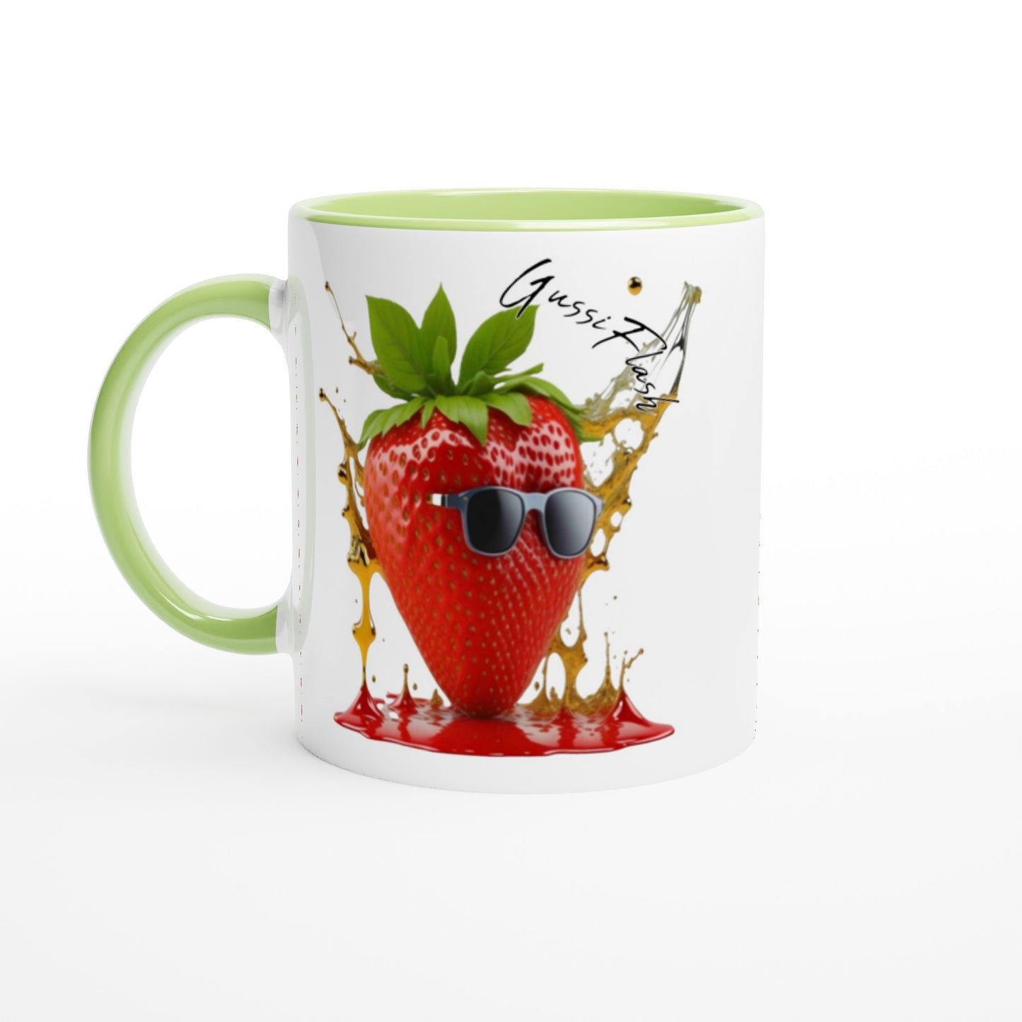 Weiße Keramiktasse Farbe an der Innenseite