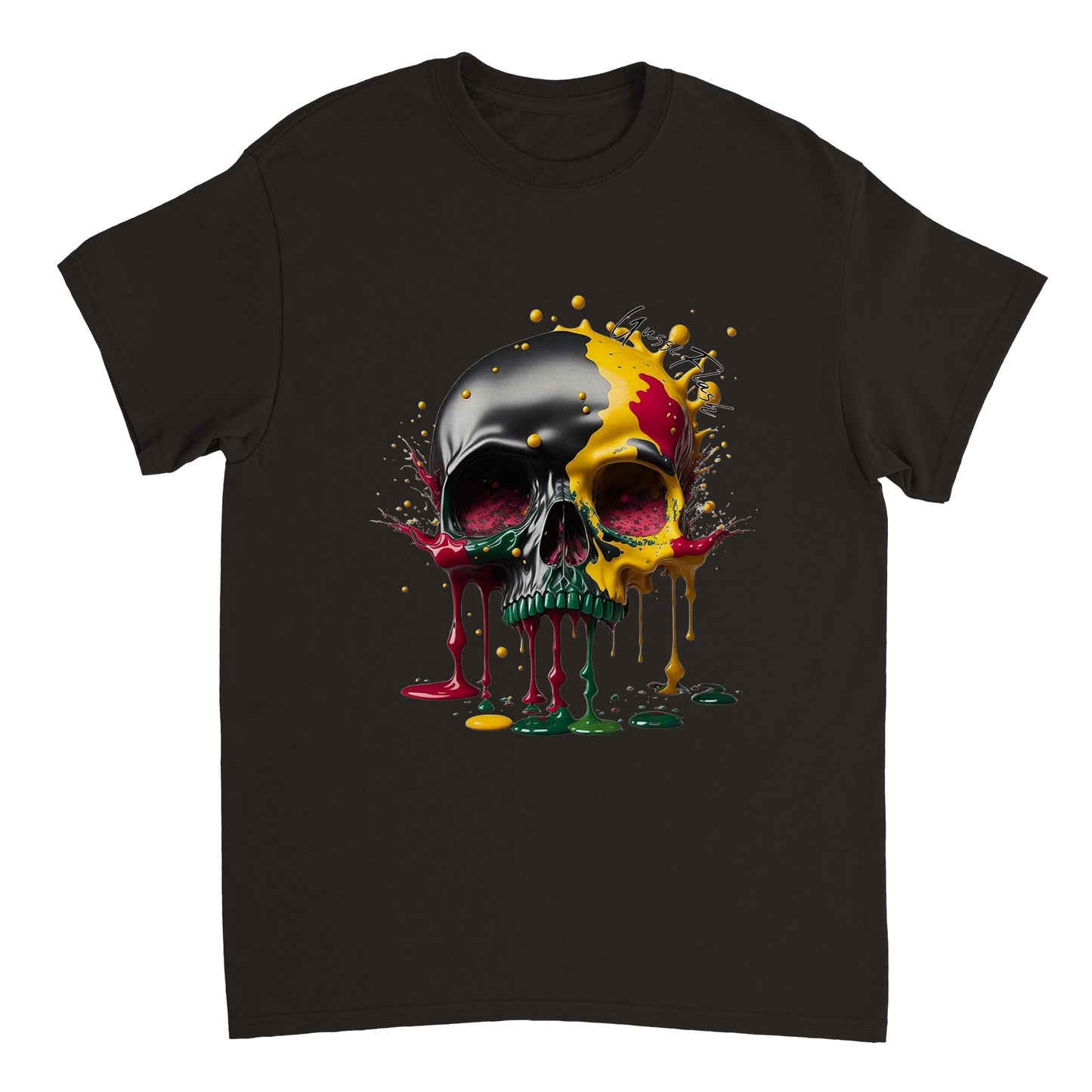Schweres Unisex T-Shirt mit GussiFlash Skull
