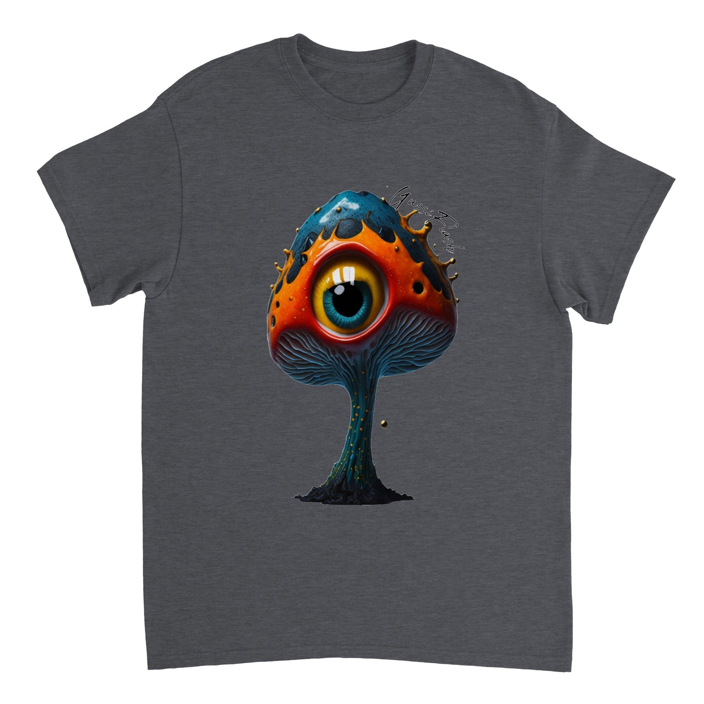 Schweres Unisex T-Shirt mit Rundhalsausschnitt und Gussiflash Logo