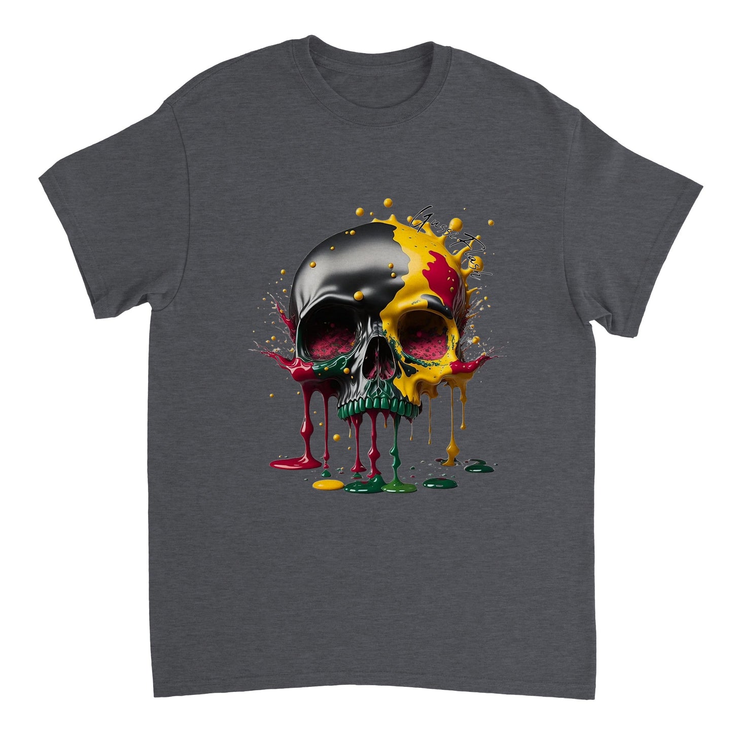Schweres Unisex T-Shirt mit GussiFlash Skull