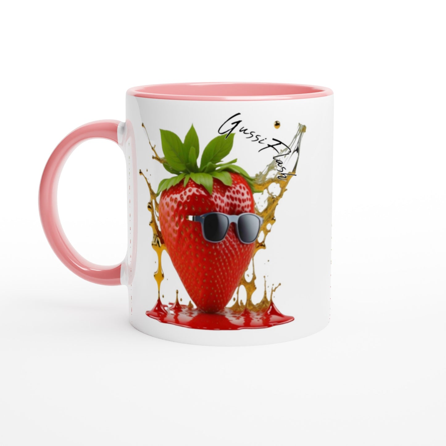 Weiße Keramiktasse Farbe an der Innenseite
