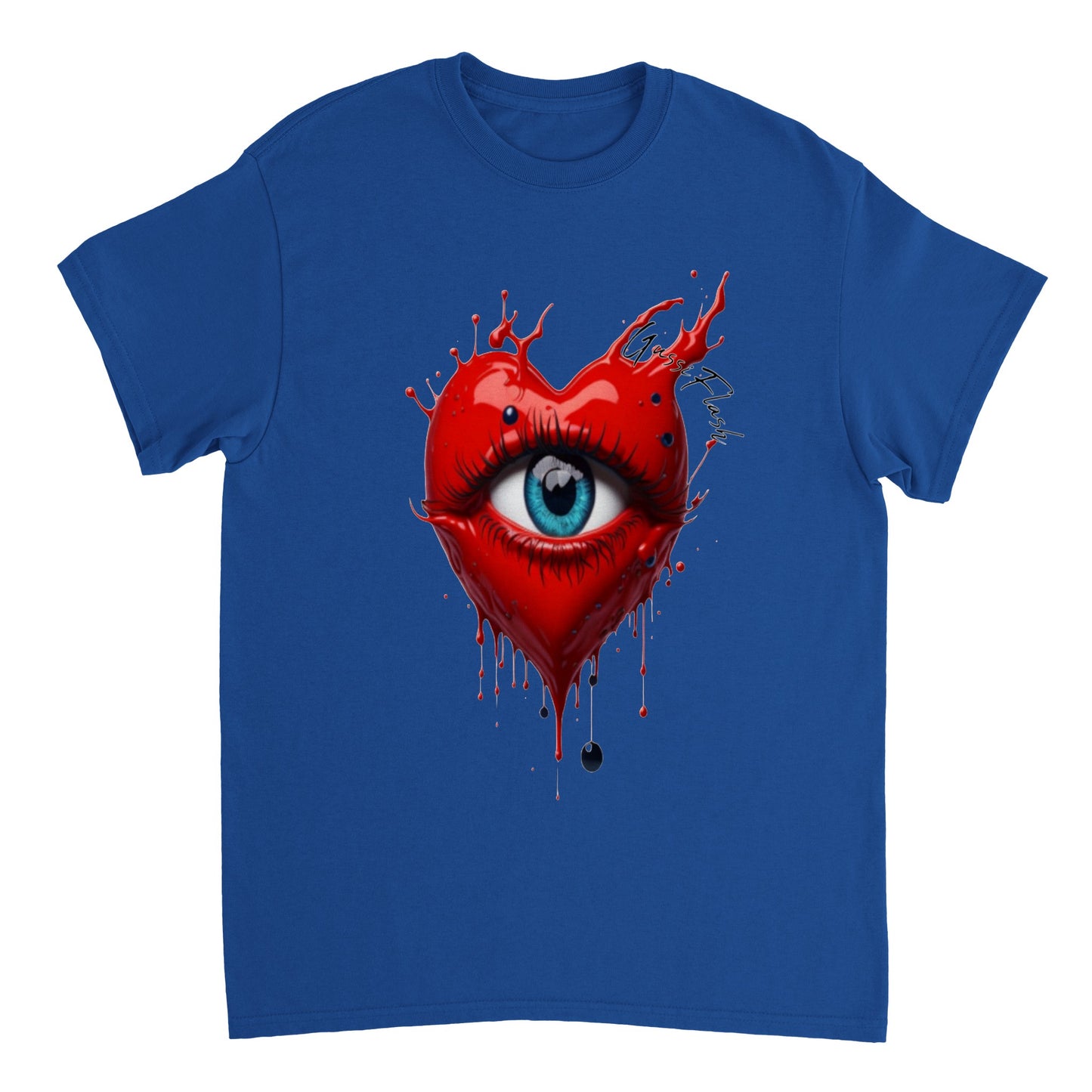 Schweres Unisex T-Shirt mit Rundhalsausschnitt und Gussiflash Logo
