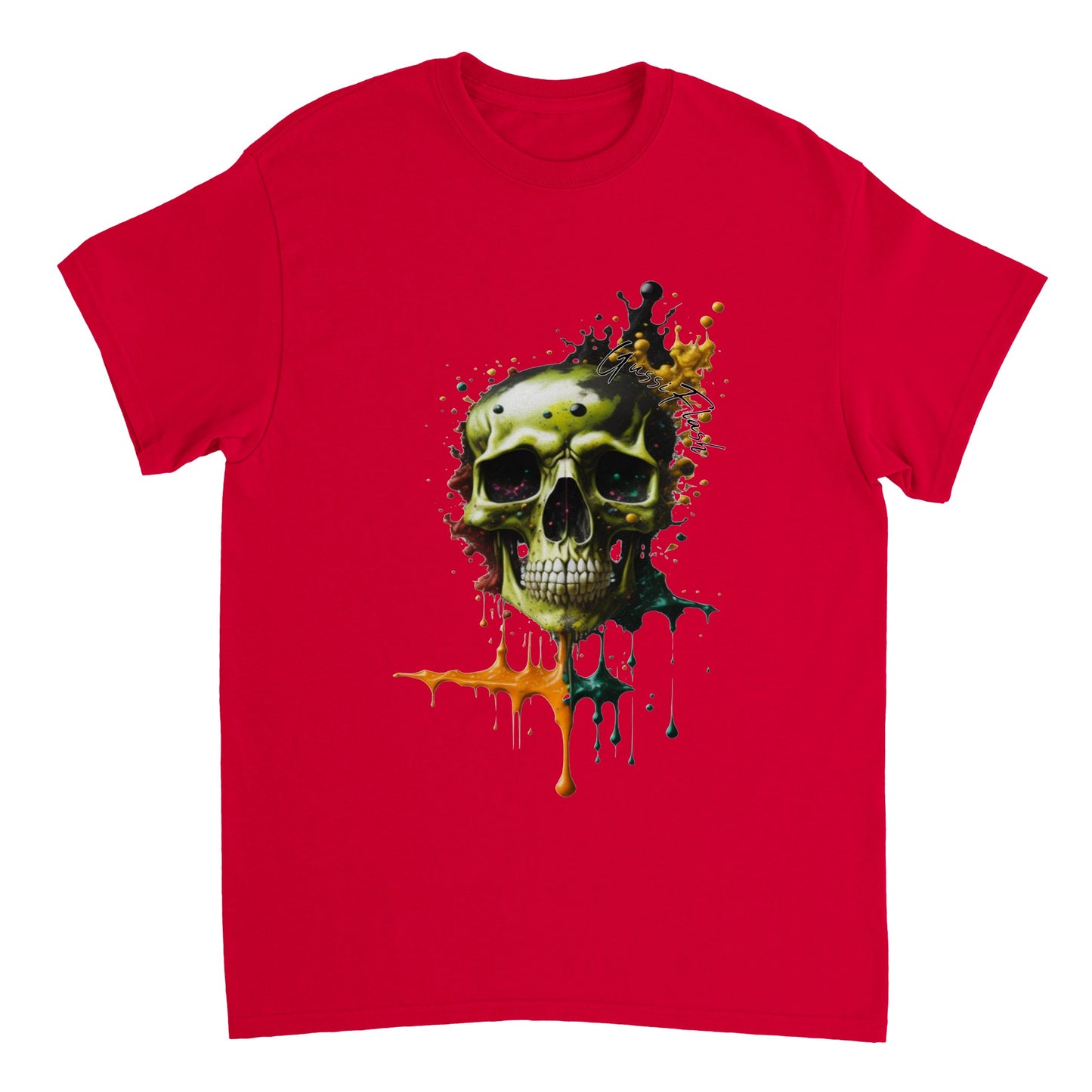 Schweres Unisex T-Shirt mit GussiFlash Skull