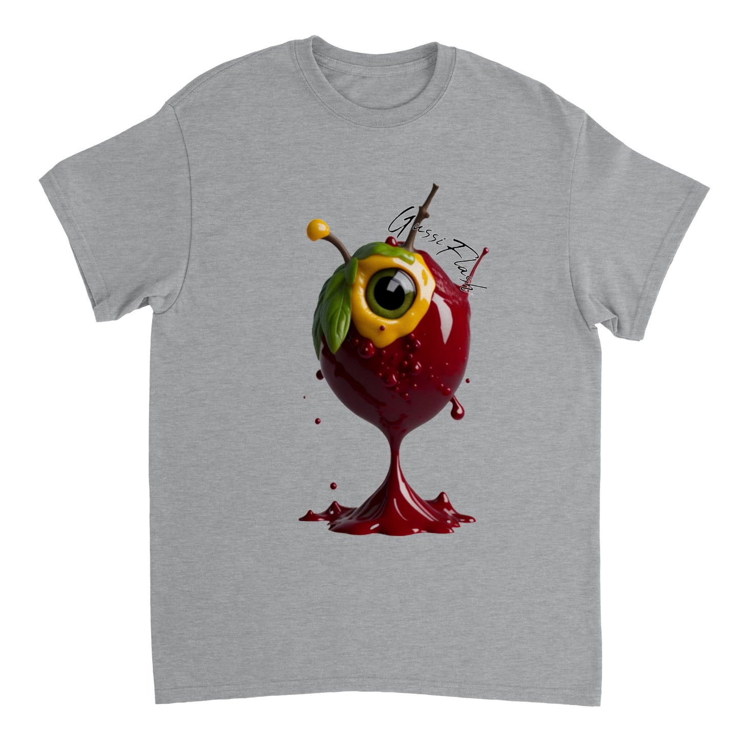 Schweres Unisex T-Shirt mit Rundhalsausschnitt und Gussiflash Logo