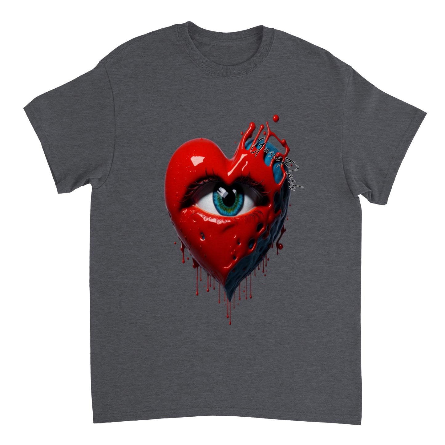 Schweres Unisex T-Shirt mit Rundhalsausschnitt und Gussiflash Logo