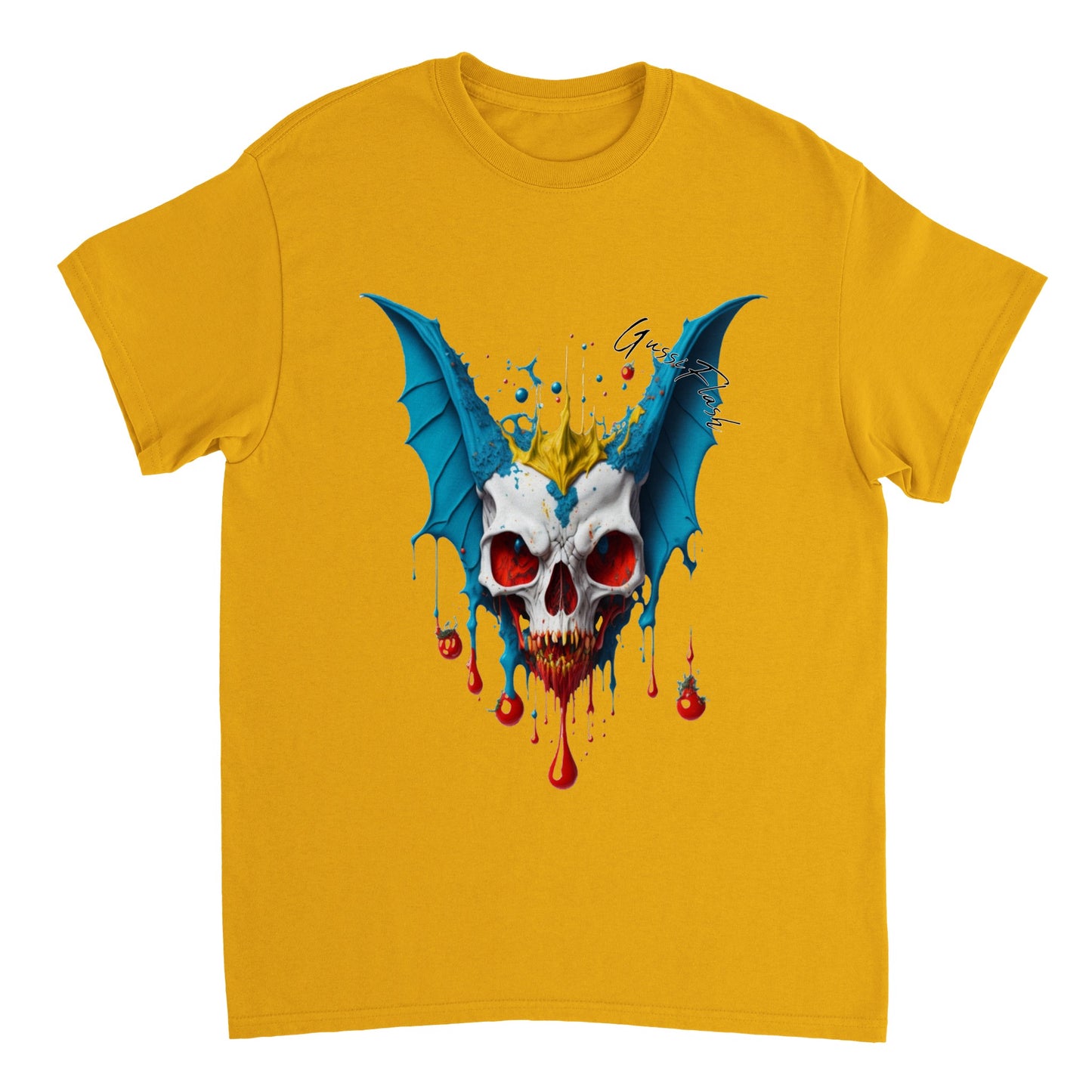 Schweres Unisex T-Shirt mit GussiFlash Logo