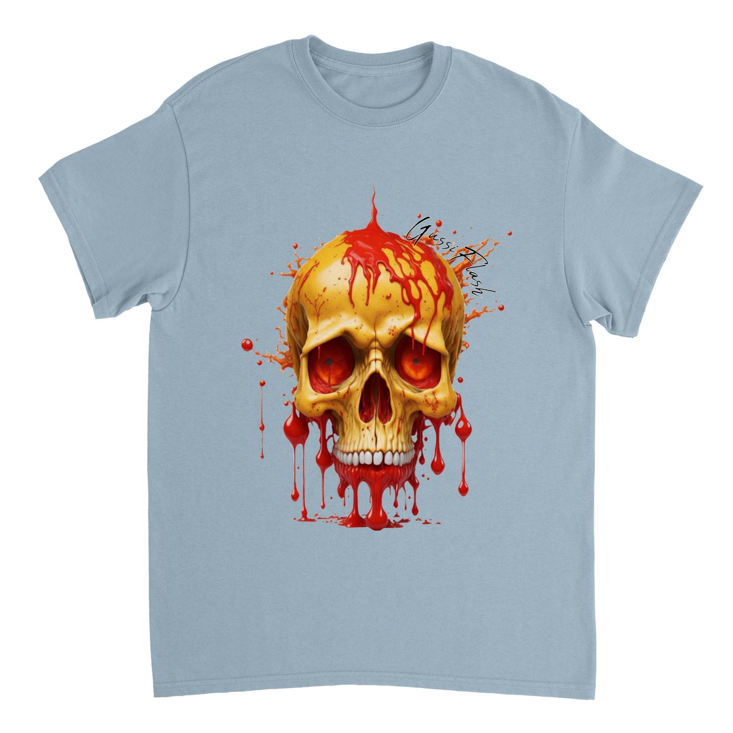 Schweres Unisex T-Shirt mit GussiFlash Skull