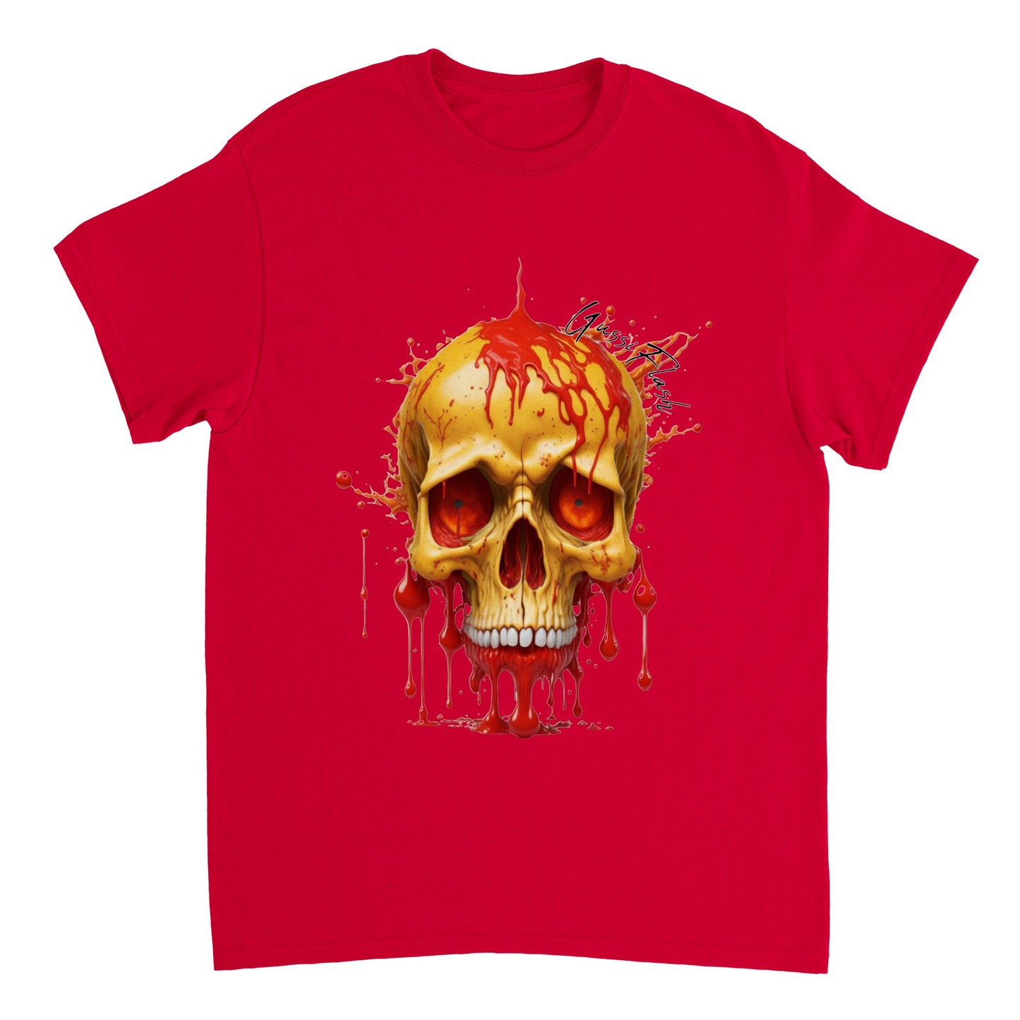 Schweres Unisex T-Shirt mit GussiFlash Skull