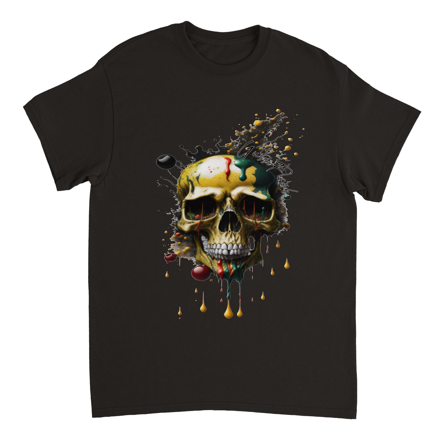 Schweres Unisex T-Shirt mit GussiFlash Skull