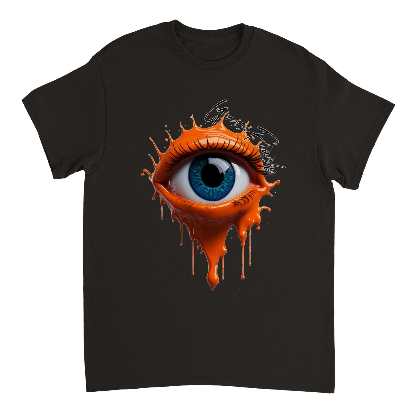 Schweres Unisex T-Shirt mit Rundhalsausschnitt und Gussiflash Logo
