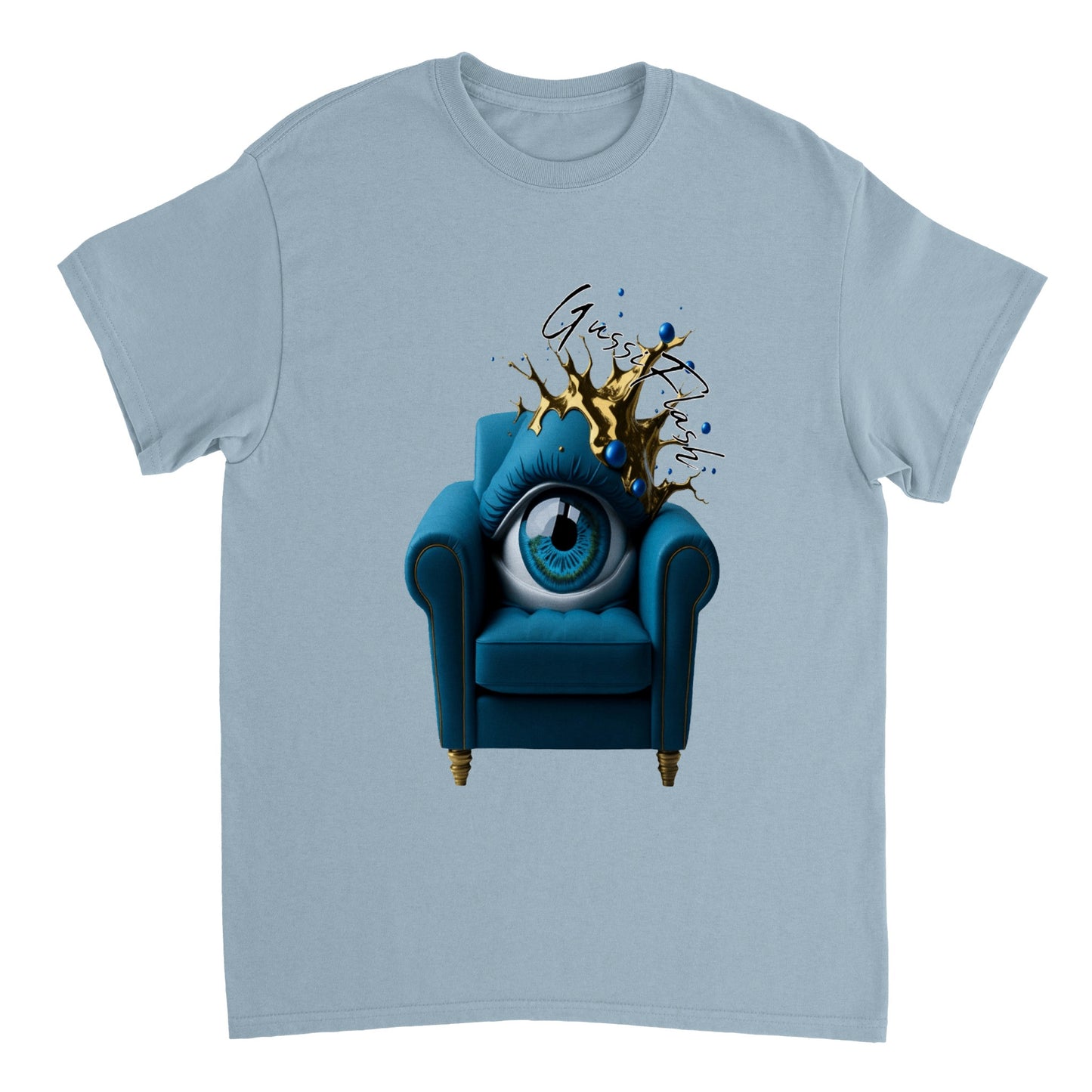 Schweres Unisex T-Shirt mit Rundhalsausschnitt und Gussiflash Logo