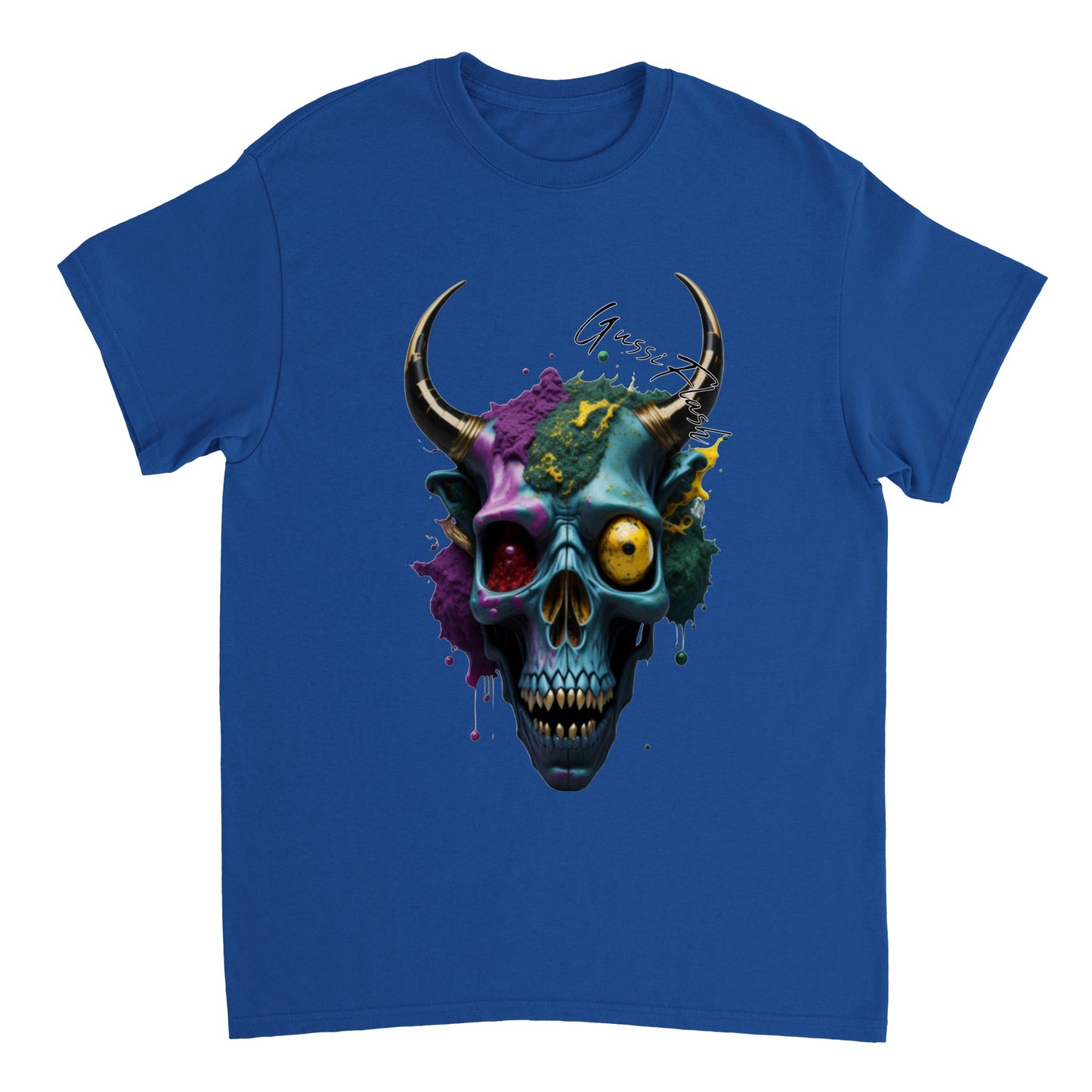 Schweres Unisex T-Shirt mit GussiFlash Skull