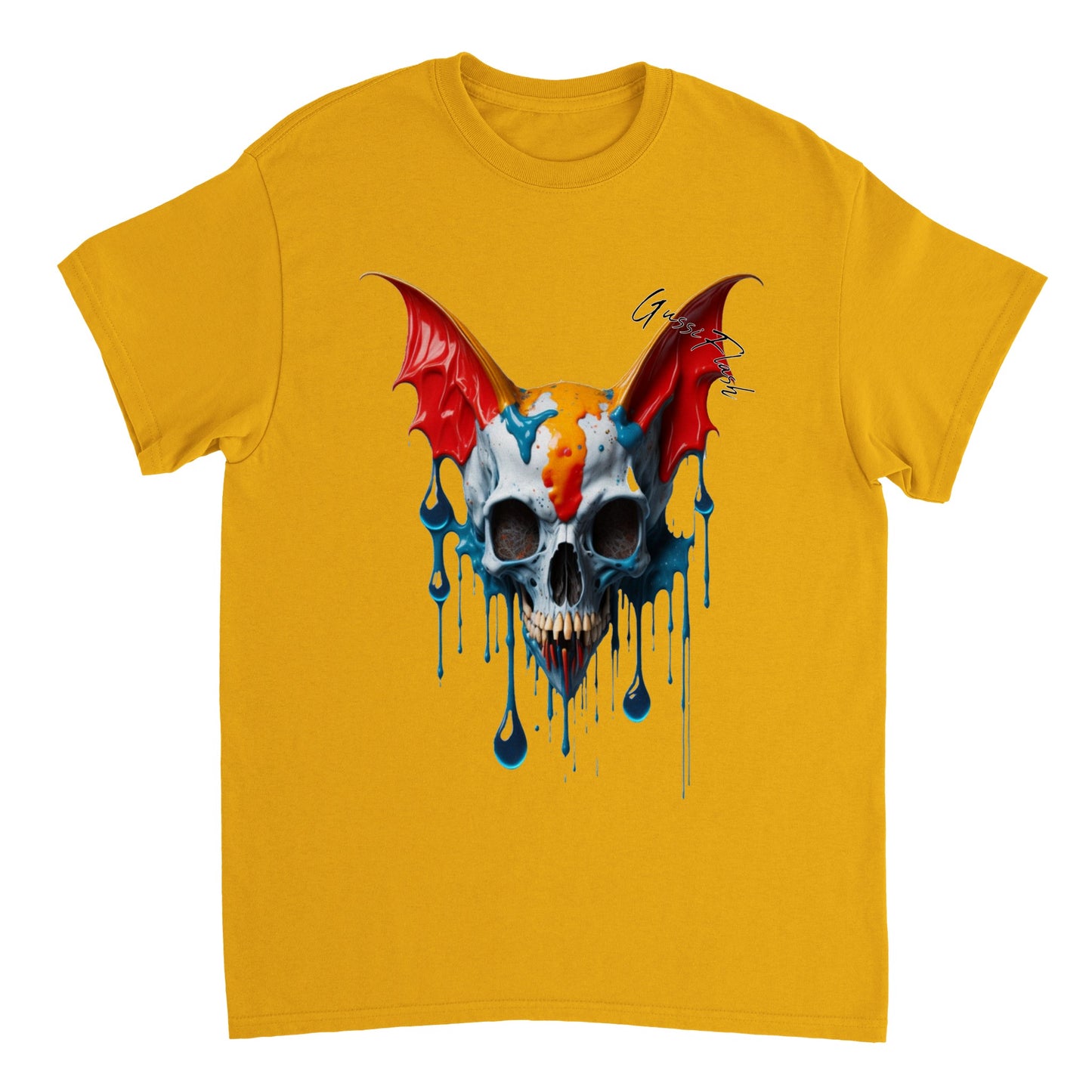 Schweres Unisex T-Shirt mit GussiFlash Skull
