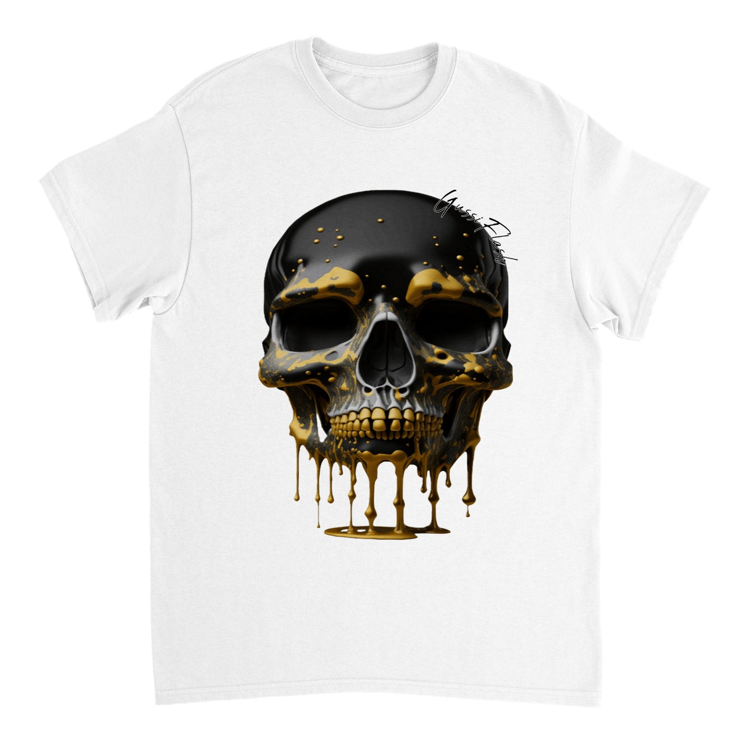 Schweres Unisex T-Shirt mit GussiFlash Skull
