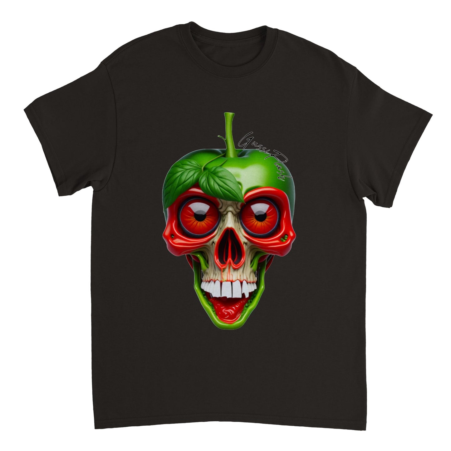 Schweres Unisex T-Shirt mit GussiFlash Skull