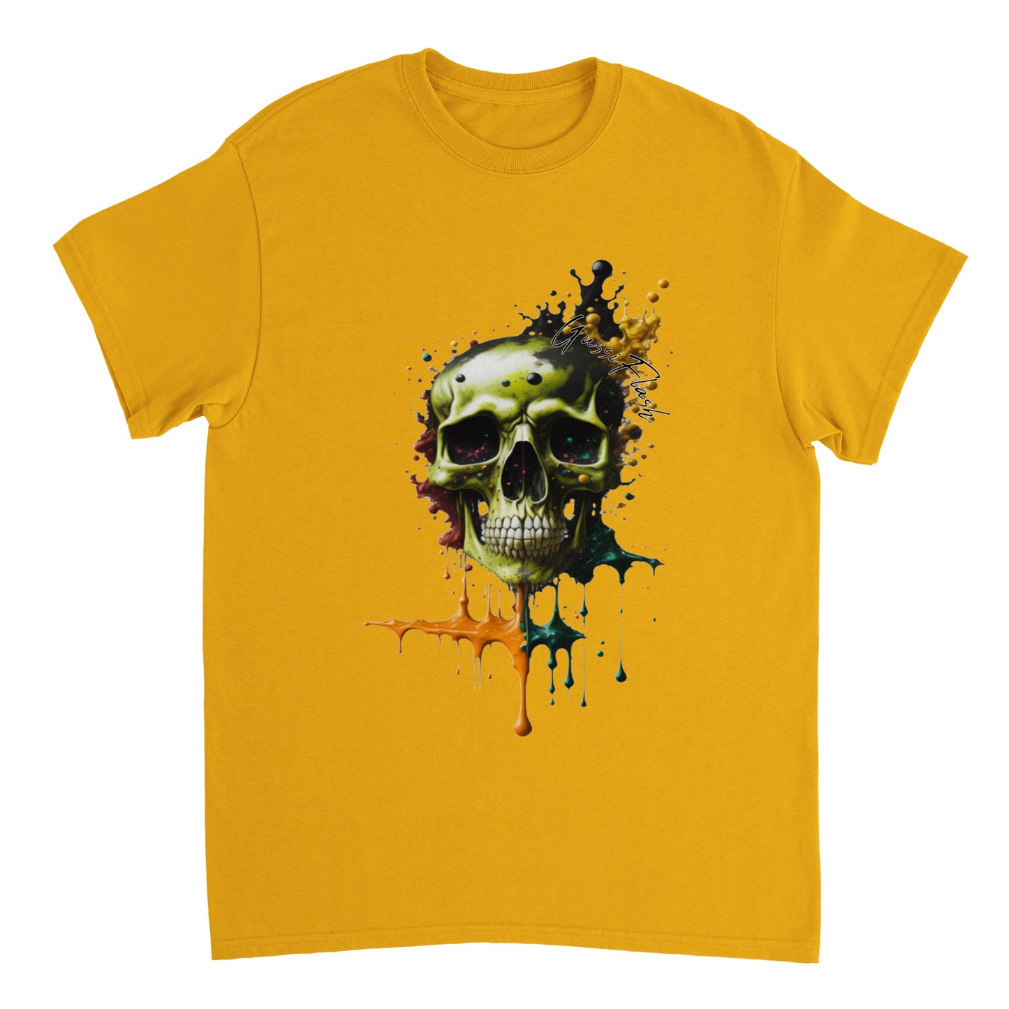 Schweres Unisex T-Shirt mit GussiFlash Skull