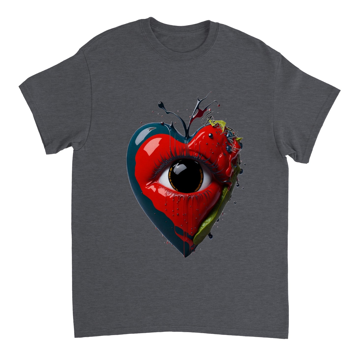 Schweres Unisex T-Shirt mit Rundhalsausschnitt und Gussiflash Logo