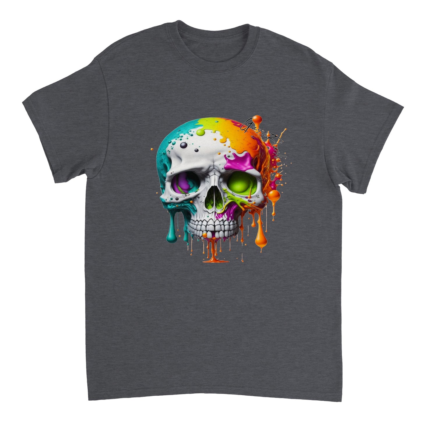 Schweres Unisex T-Shirt mit GussiFlash Skull