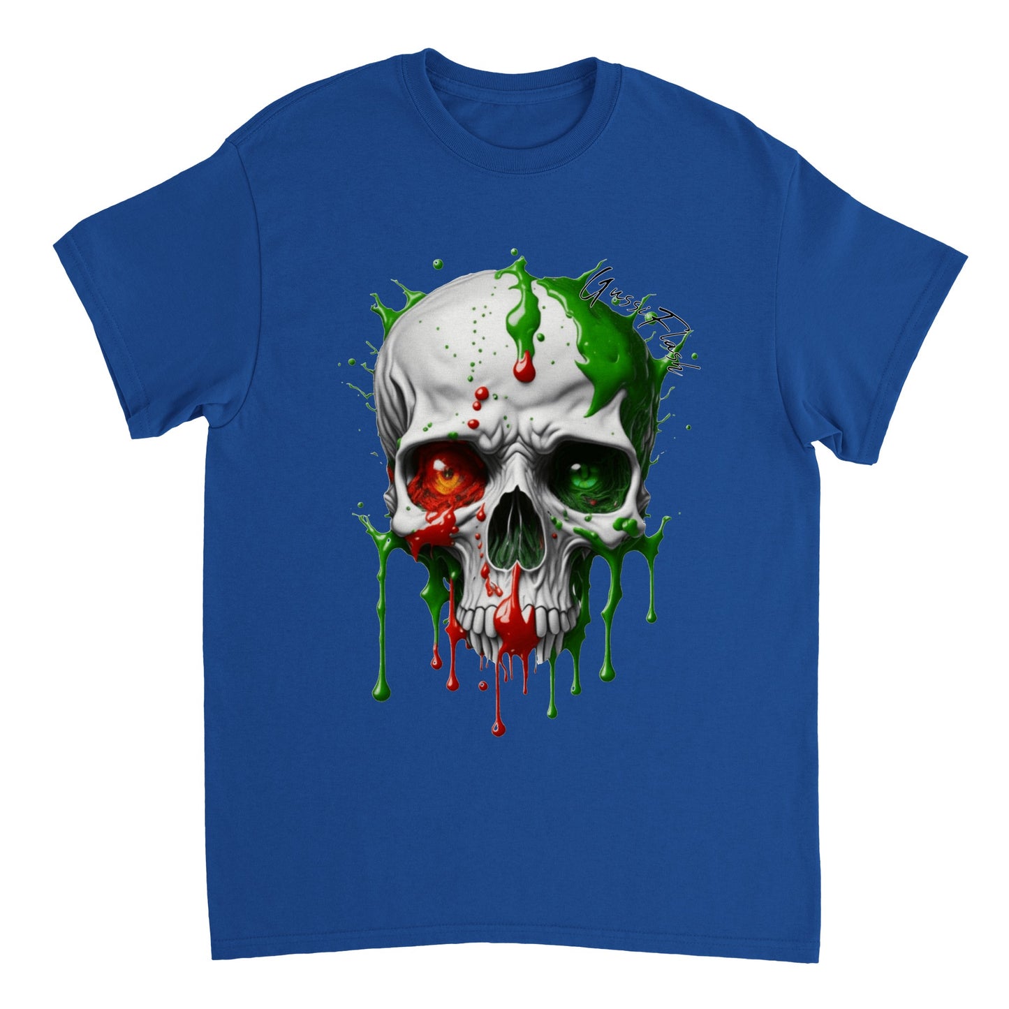 Schweres Unisex T-Shirt mit GussiFlash Skull