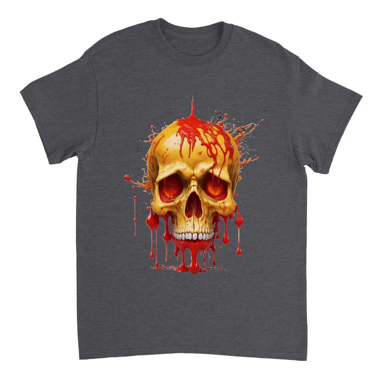 Schweres Unisex T-Shirt mit GussiFlash Skull