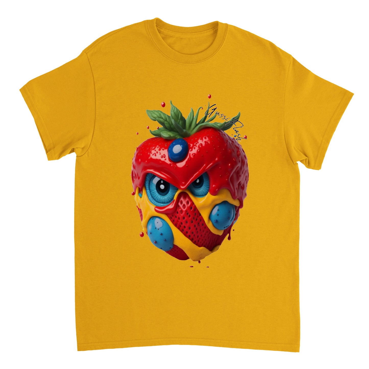 Schweres Unisex T-Shirt mit Rundhalsausschnitt und Gussiflash Logo