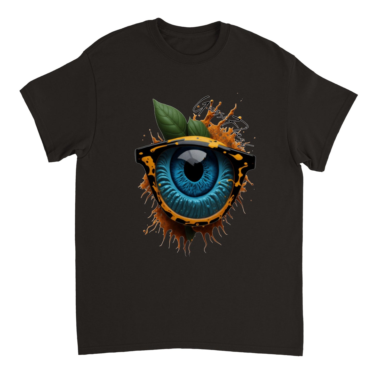 Schweres Unisex T-Shirt mit Rundhalsausschnitt und Gussiflash Logo