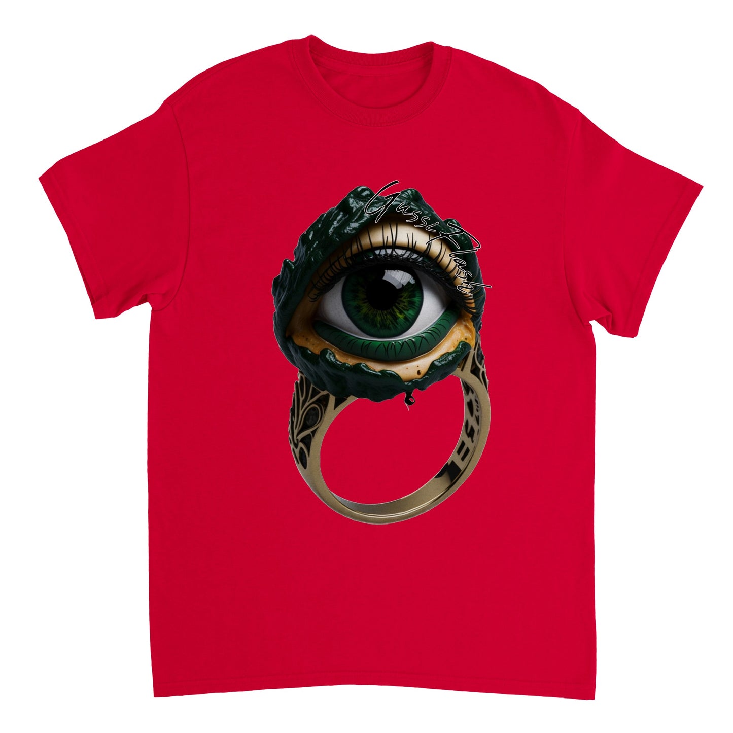 Schweres Unisex T-Shirt mit Rundhalsausschnitt und Gussiflash Logo