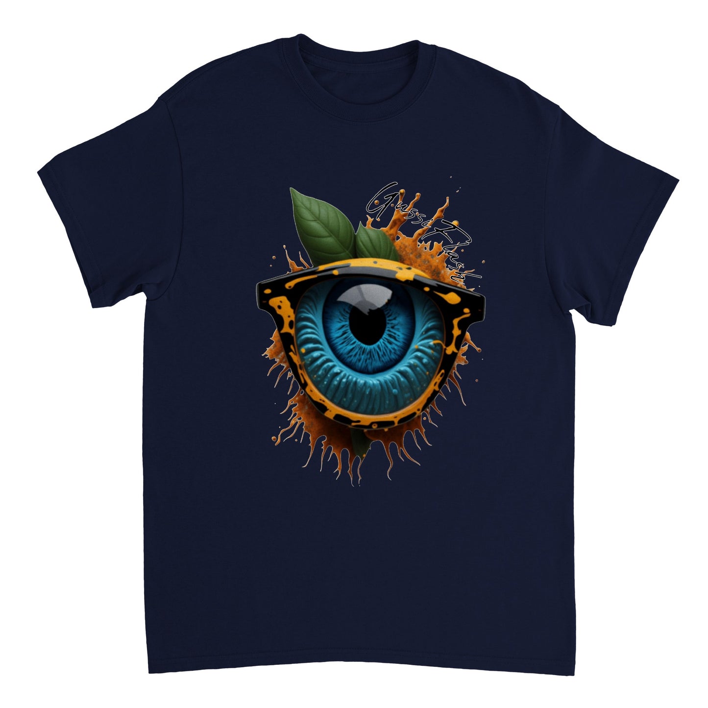 Schweres Unisex T-Shirt mit Rundhalsausschnitt und Gussiflash Logo