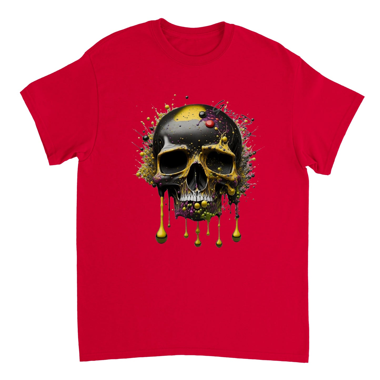 Schweres Unisex T-Shirt mit GussiFlash Skull