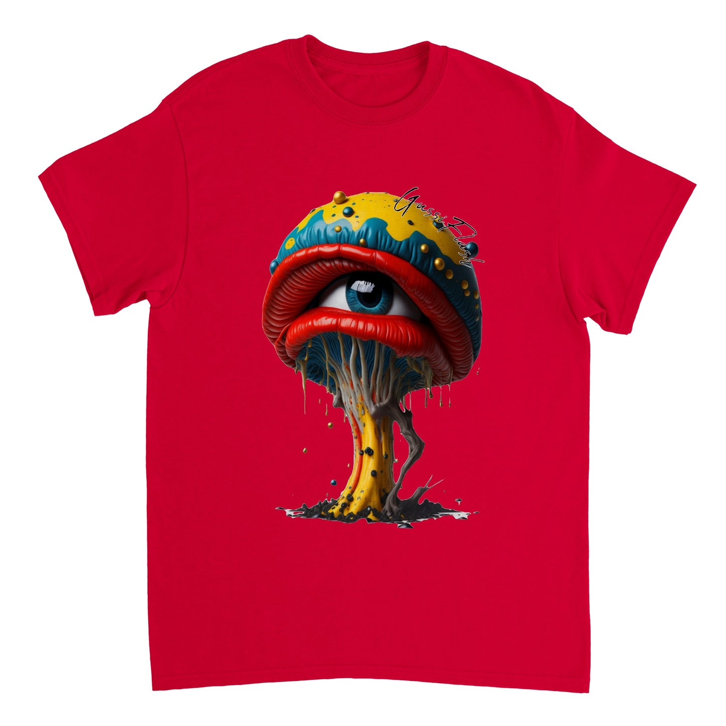 Schweres Unisex T-Shirt mit Rundhalsausschnitt und Gussiflash Logo