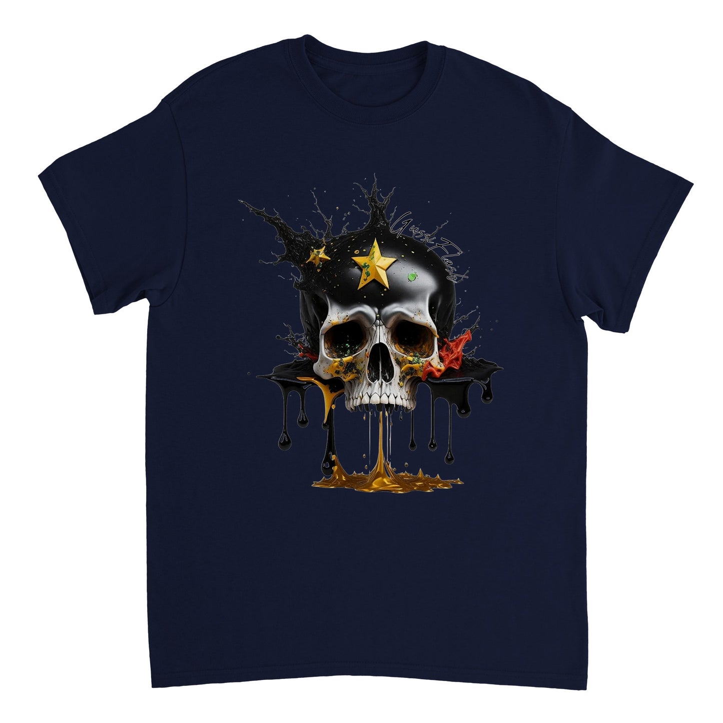 Schweres Unisex T-Shirt mit GussiFlash Skull