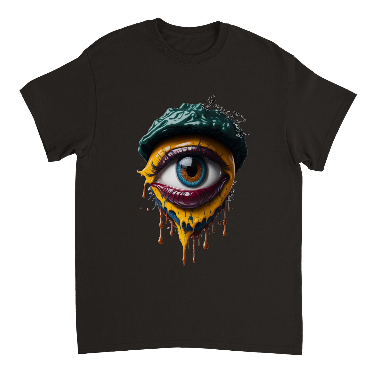 Schweres Unisex T-Shirt mit Rundhalsausschnitt und Gussiflash Logo