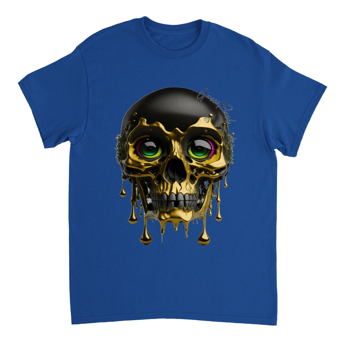 Schweres Unisex T-Shirt mit GussiFlash Skull