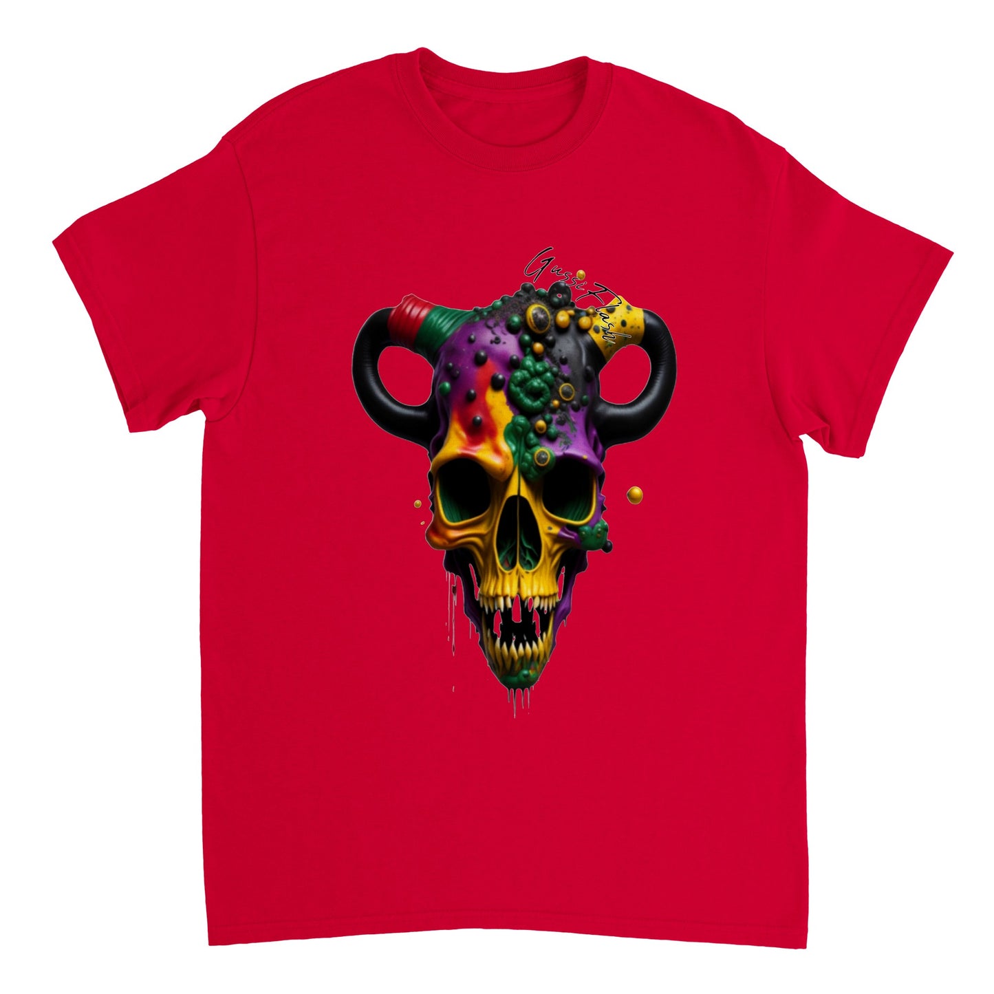 Schweres Unisex T-Shirt mit GussiFlash Skull
