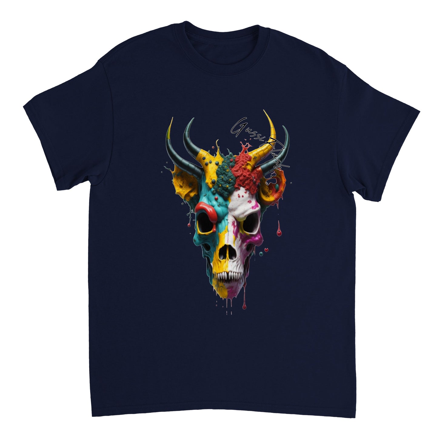 Schweres Unisex T-Shirt mit GussiFlash Skull