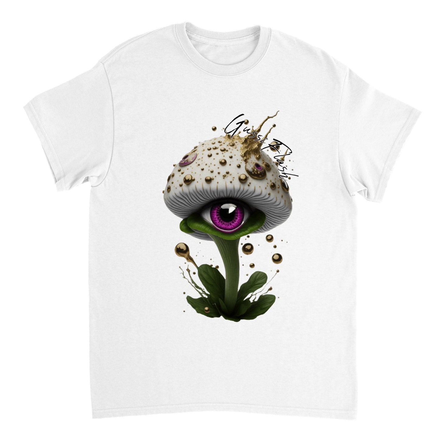Schweres Unisex T-Shirt mit Rundhalsausschnitt und Gussiflash Logo