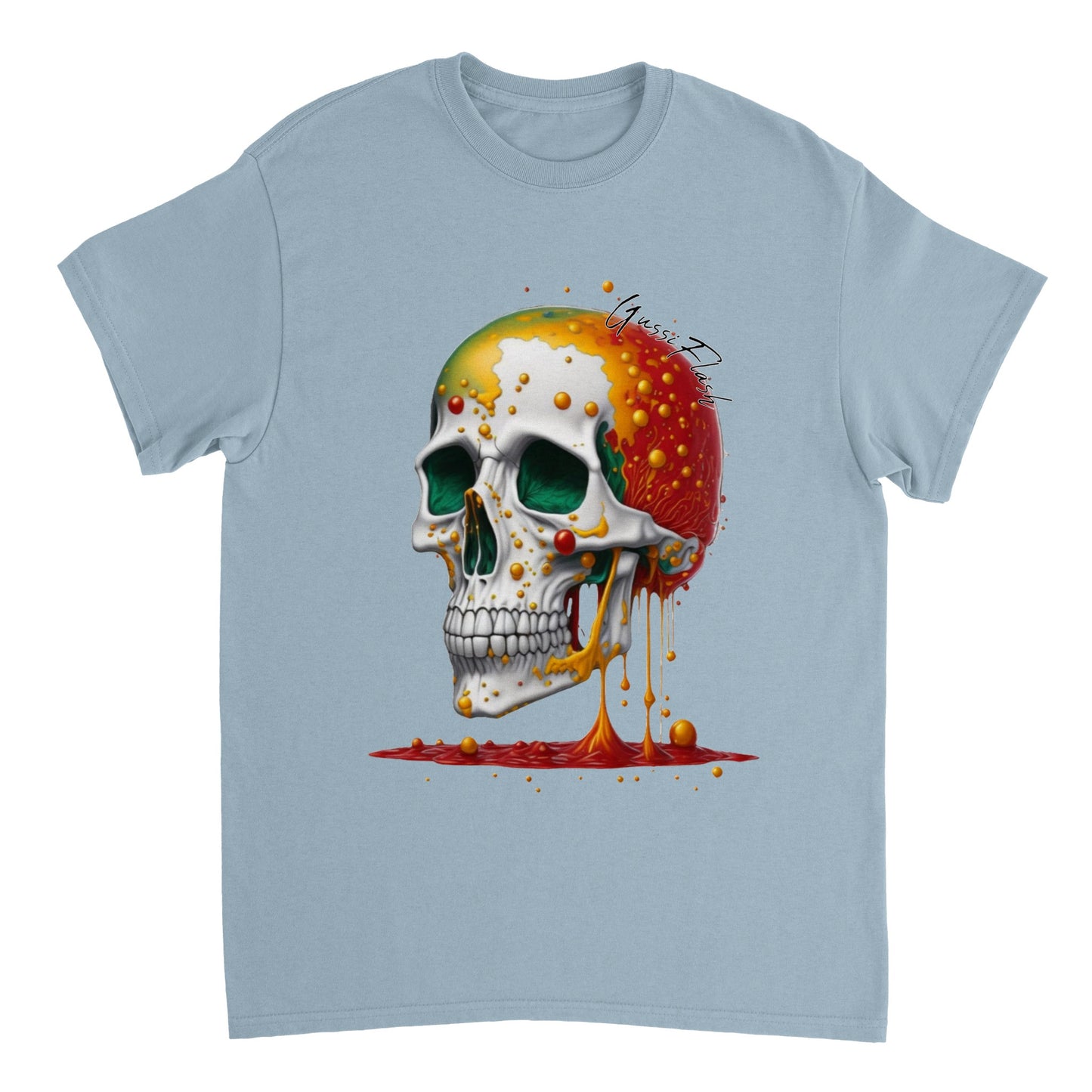 Schweres Unisex T-Shirt mit GussiFlash Skull