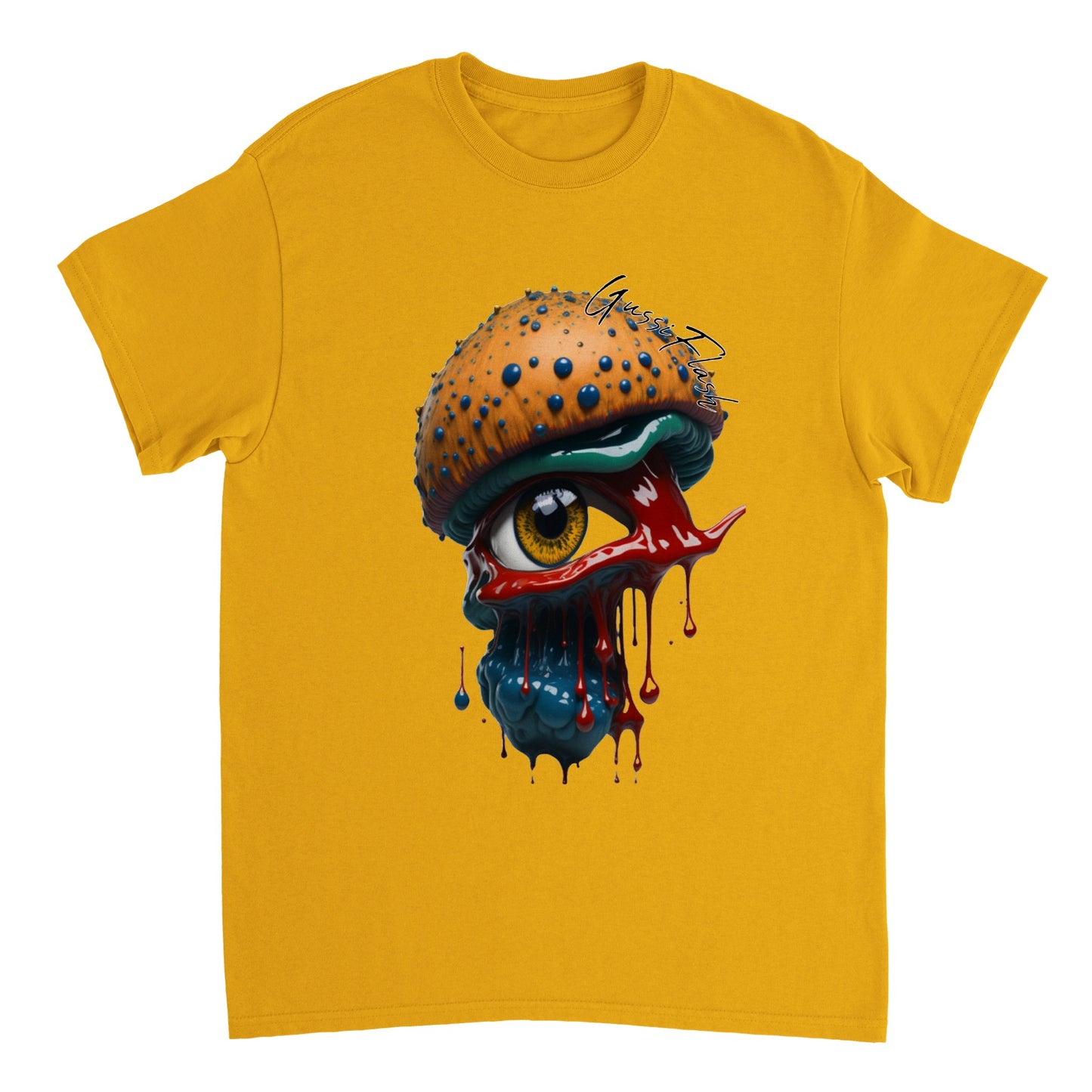 Schweres Unisex T-Shirt mit Rundhalsausschnitt und Gussiflash Logo