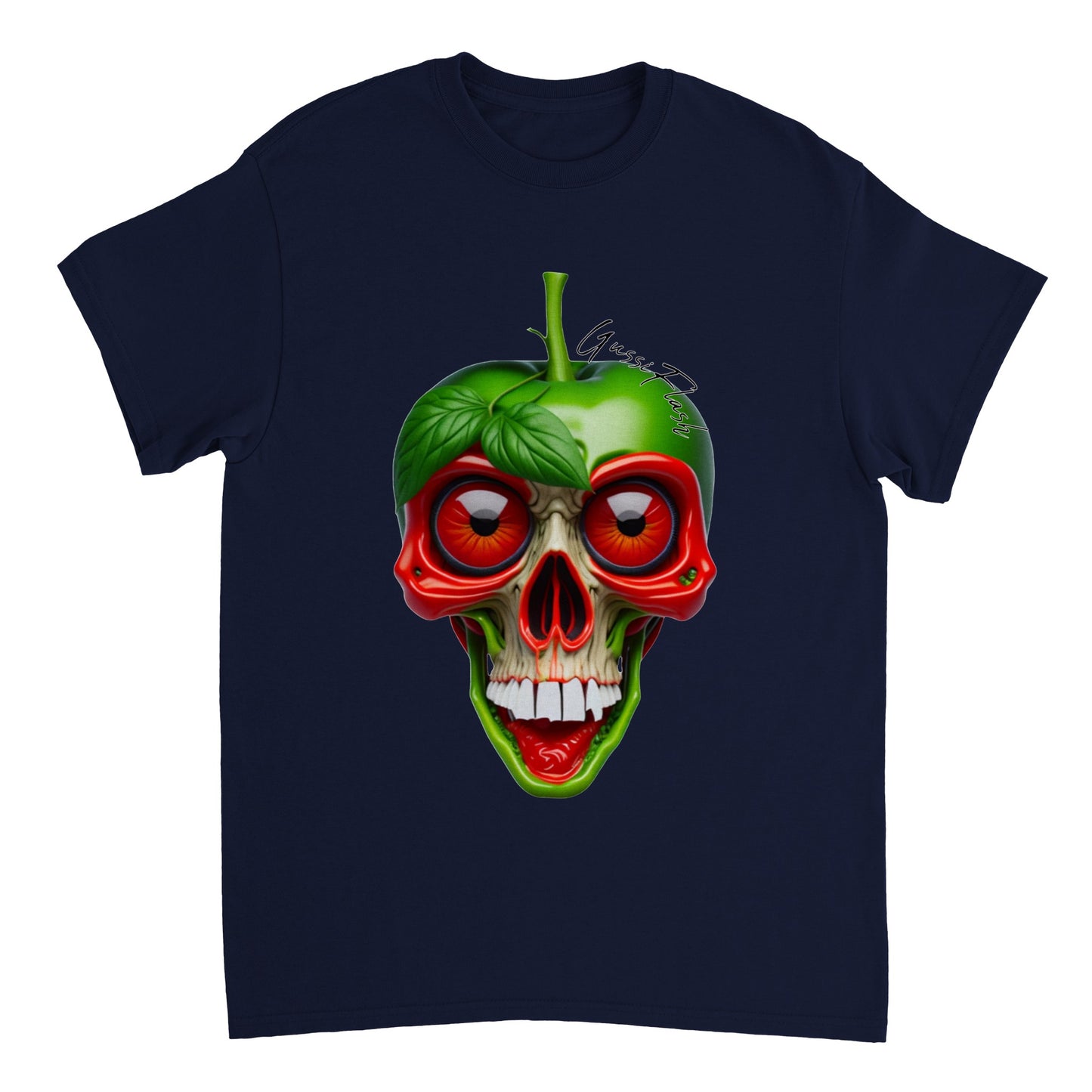Schweres Unisex T-Shirt mit GussiFlash Skull