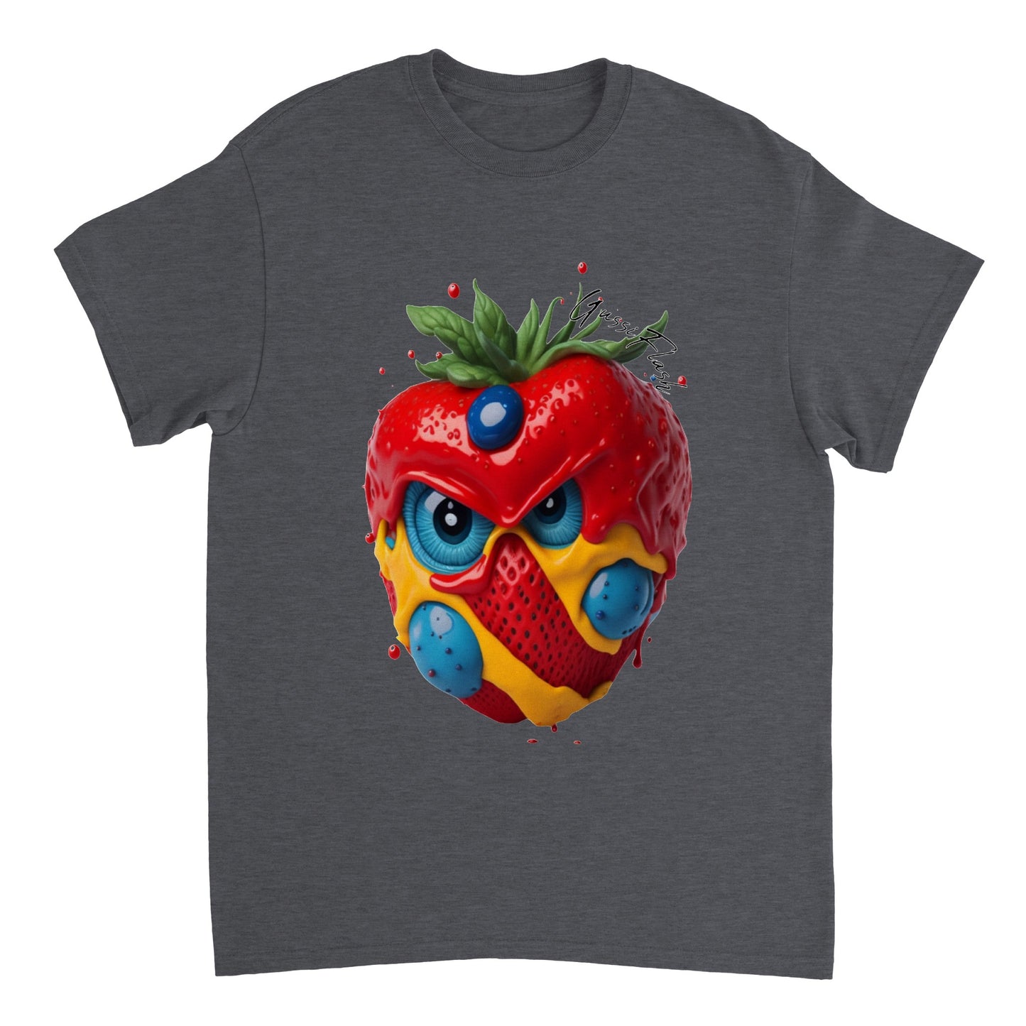 Schweres Unisex T-Shirt mit Rundhalsausschnitt und Gussiflash Logo